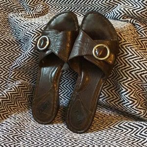 Born sandals genuine leather dark brown size 9